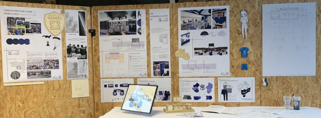 Rendu A3 architecture intérieure. Stand événementiel pour le RCV. 1 fev 2025