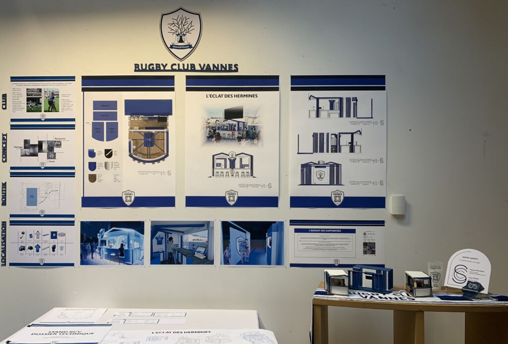 Rendu A3 architecture intérieure. Stand événementiel pour le RCV. 11