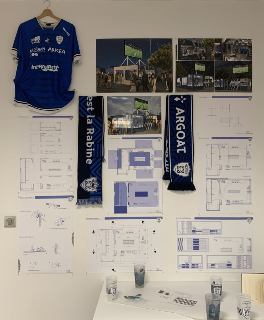 Rendu A3 architecture intérieure. Stand événementiel pour le RCV. 8