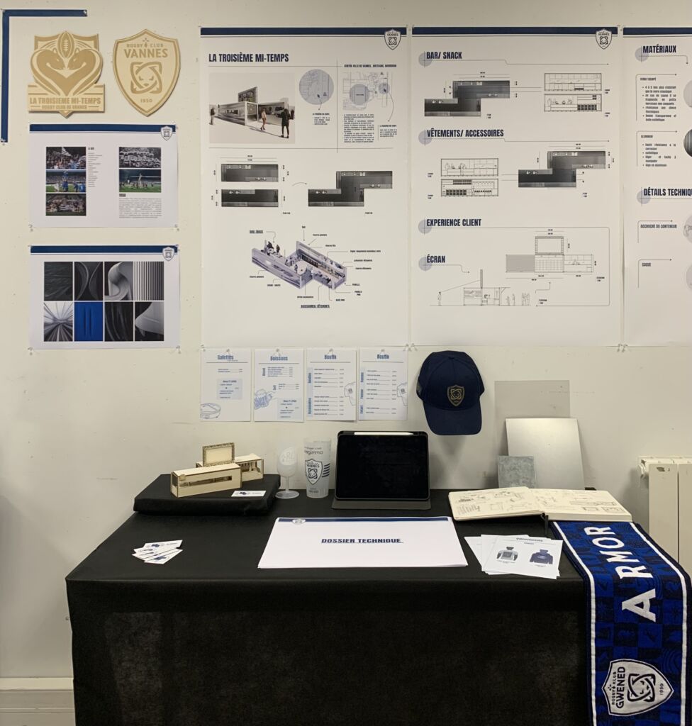 Rendu A3 architecture intérieure. Stand événementiel pour le RCV. 9
