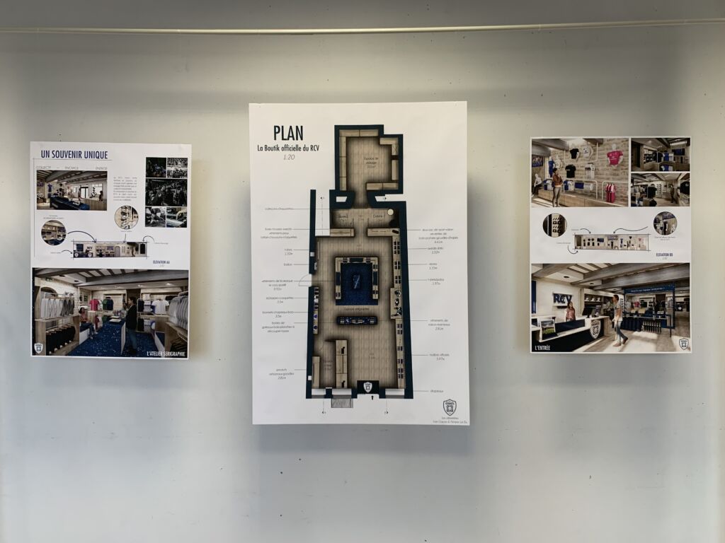 Rendu A4 architecture intérieure. Boutique du RCV. 8