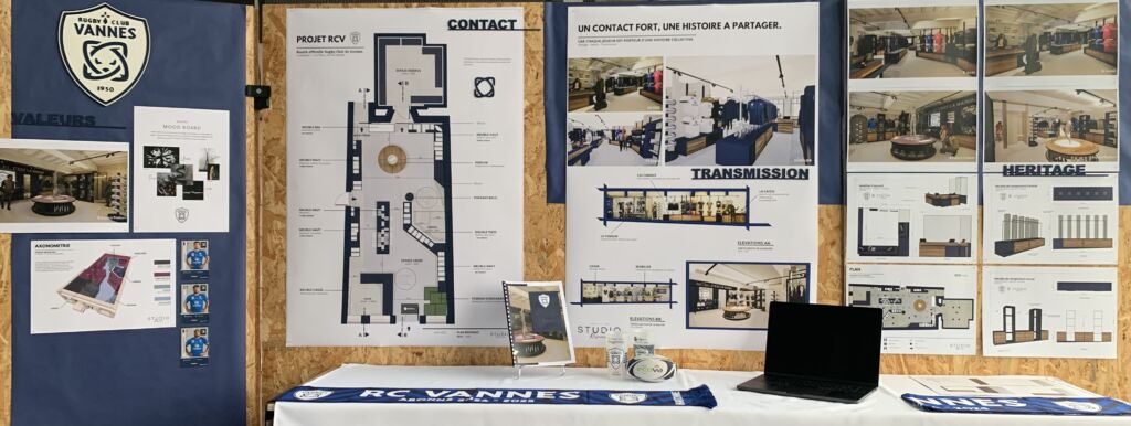 Rendu A4 architecture intérieure. Boutique du RCV. 9