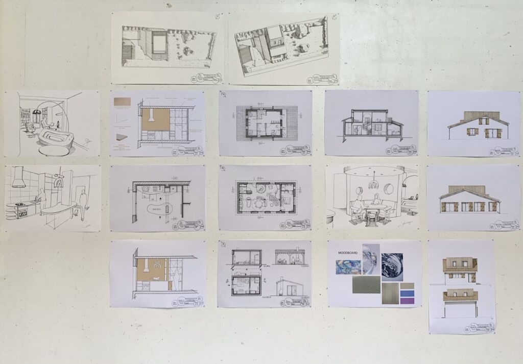 rendu A3, architecture interieure, maison de vacances. mars 2025. 1