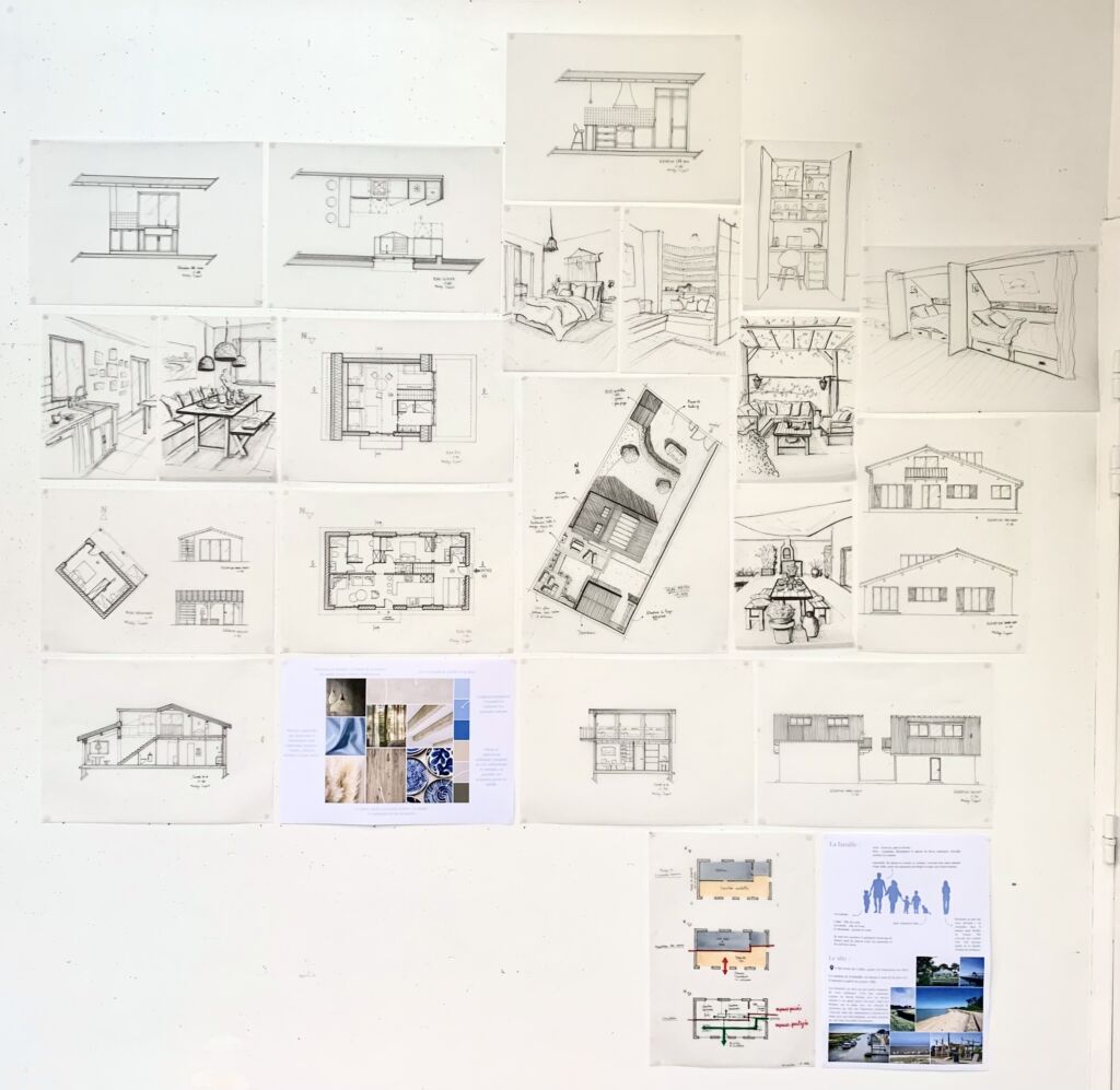 rendu A3, architecture interieure, maison de vacances. mars 2025. 2
