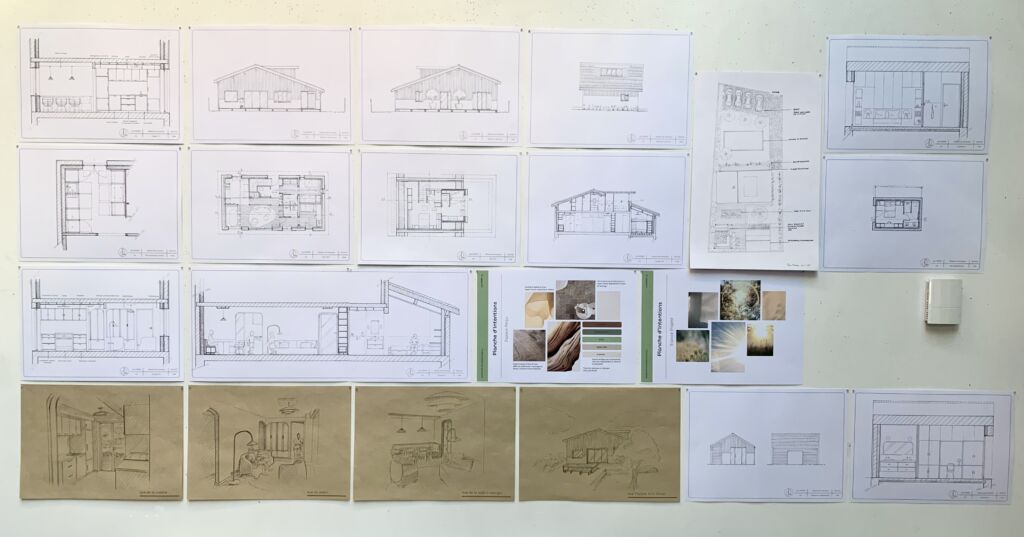 rendu A3, architecture interieure, maison de vacances. mars 2025. 3