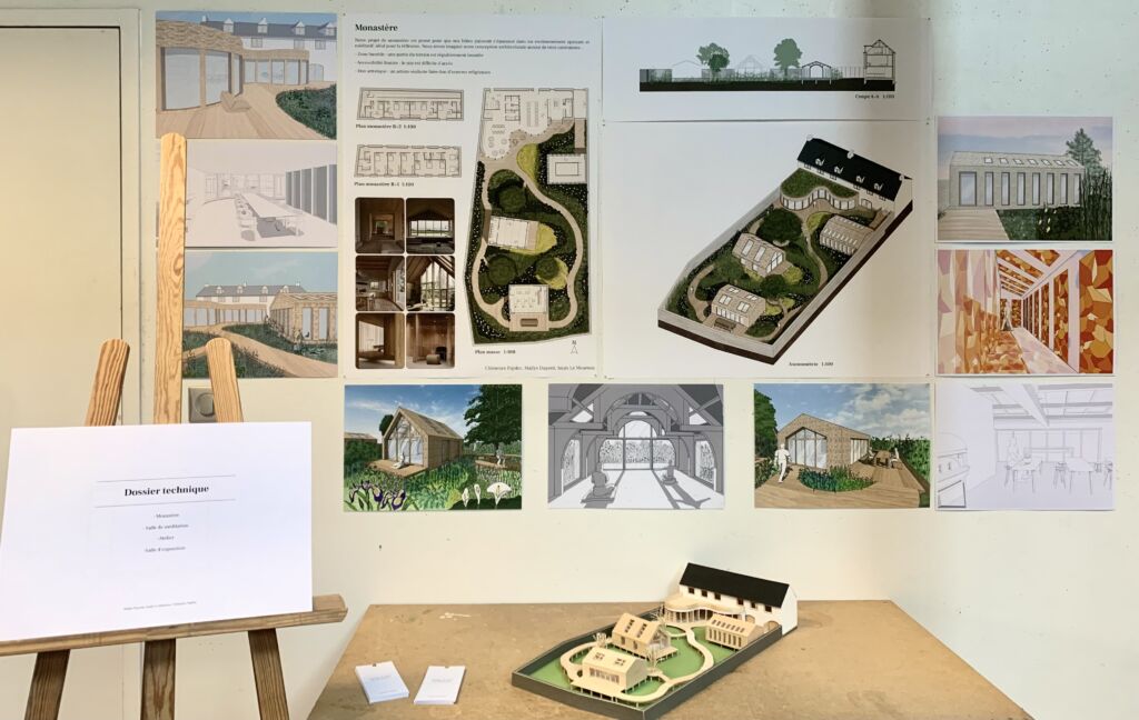 rendu A3, paysage et architecture, le monastère. 3 mars 2025