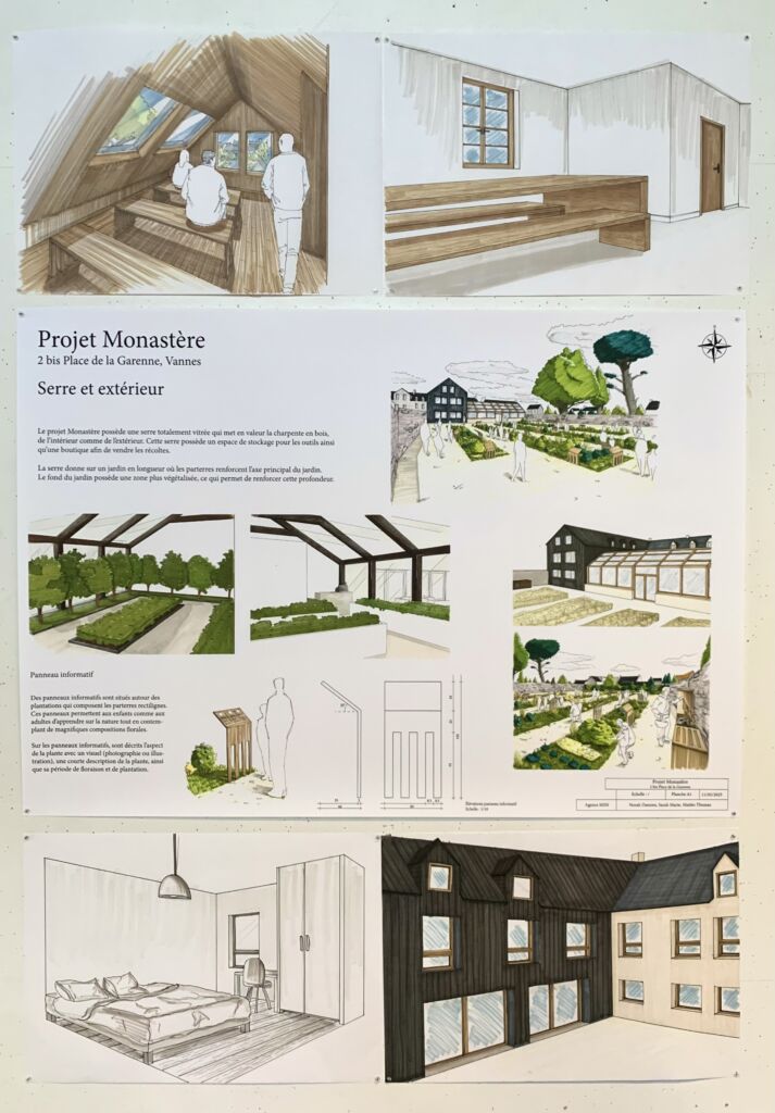 rendu A3, paysage et architecture, le monastère. 4 mars 2025