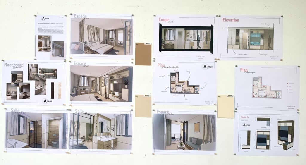 rendu architecture interieure A4, petit hotel. 4 mars 2025