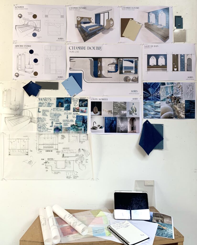 rendu architecture interieure A4, petit hotel. 5 mars 2025