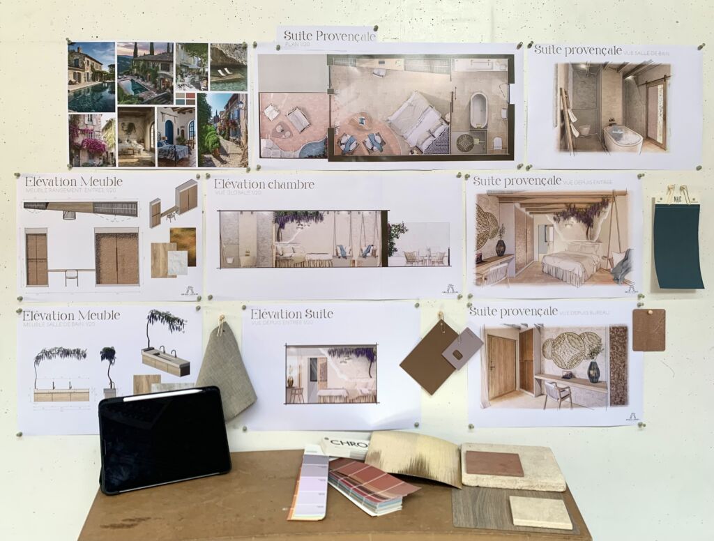 rendu architecture interieure A4, petit hotel. 6 mars 2025