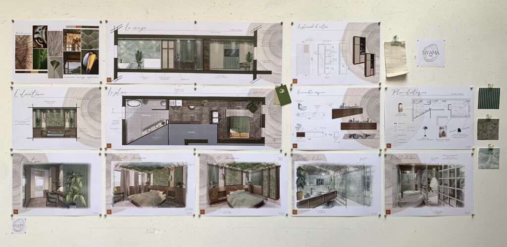 rendu architecture interieure A4, petit hotel. 8 mars 2025