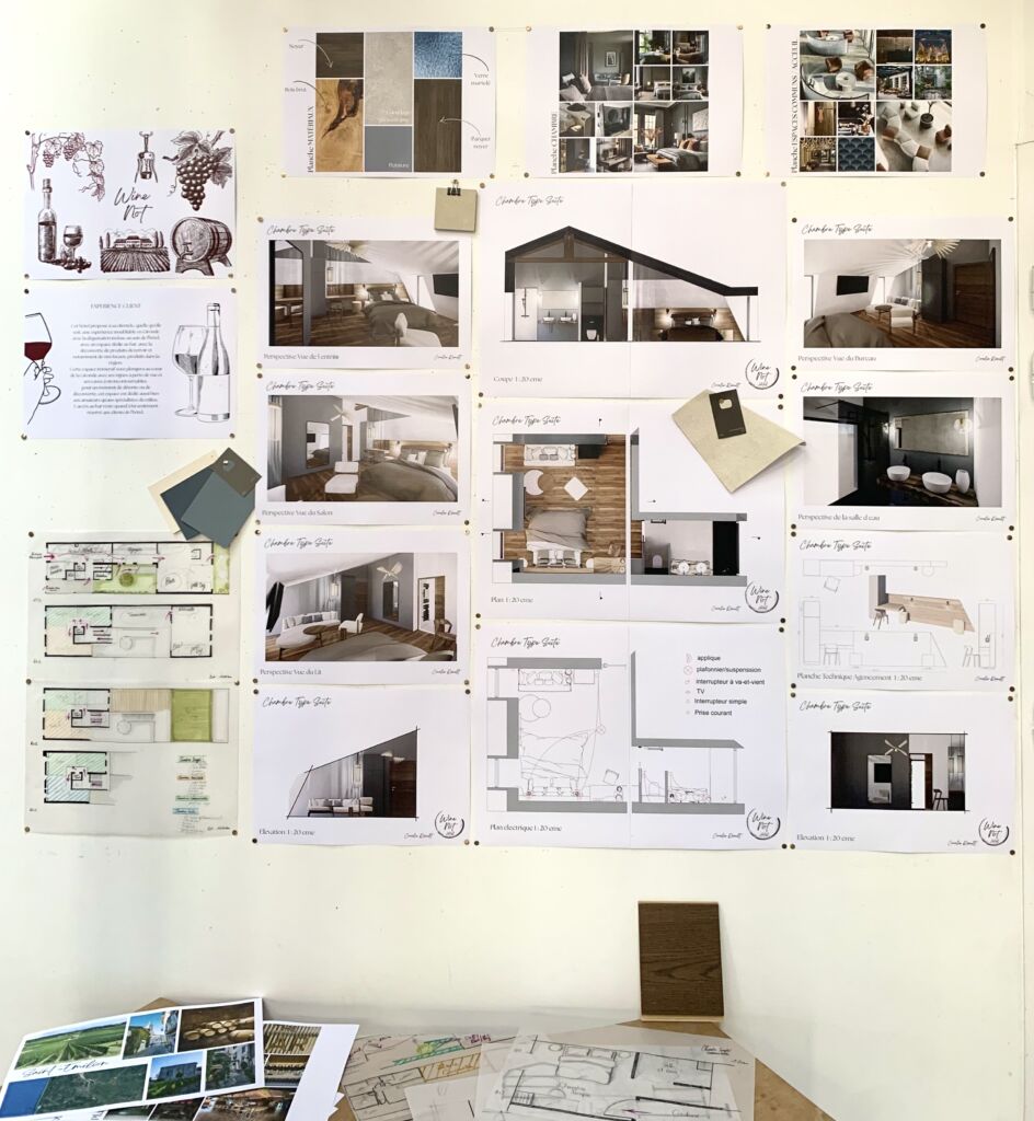 rendu architecture interieure A4, petit hotel. 9 mars 2025